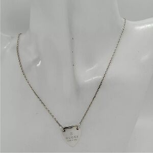 Gucci heart pendant silver necklace.
